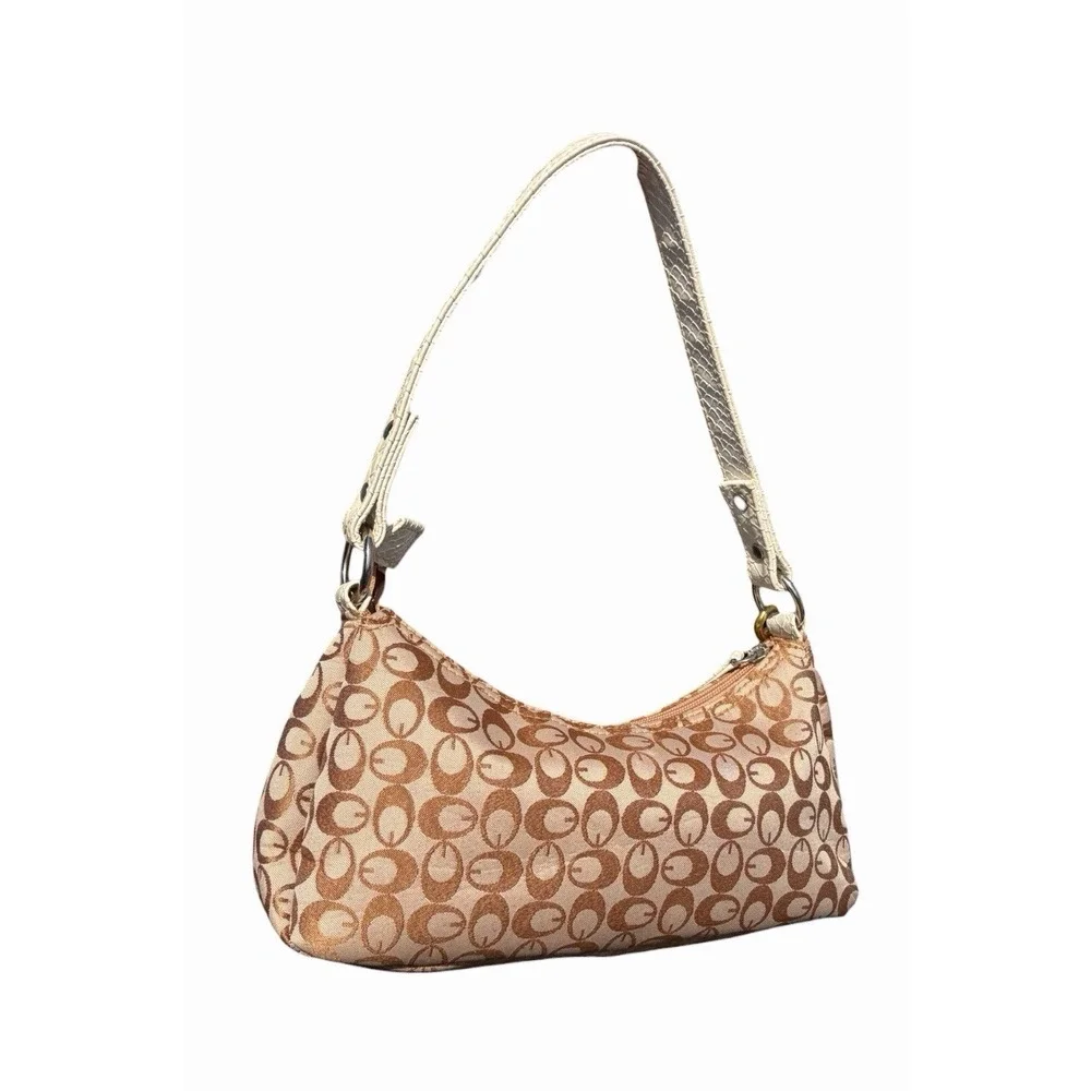 Vintage Y2K Guess Mini Bag White Brown Monogram Handbag Purse Rare - Picture 4 of 6